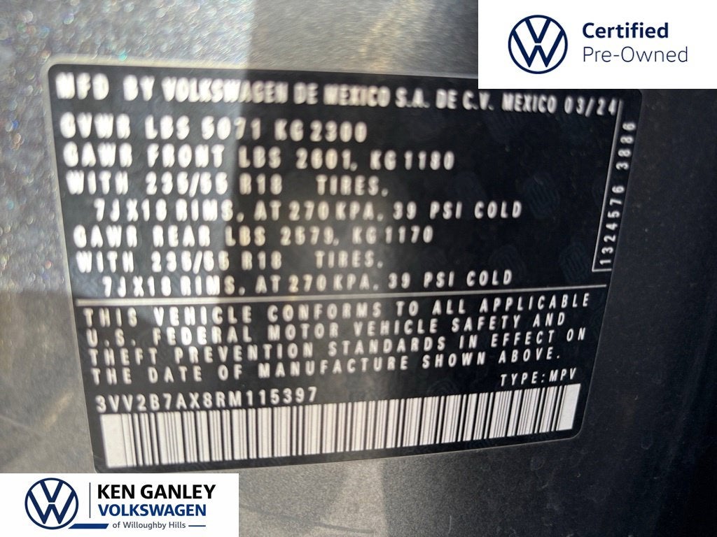2024 Volkswagen Tiguan 2.0T SE