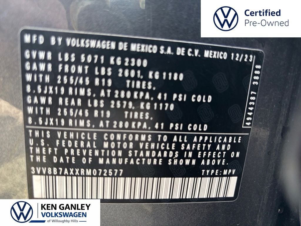2024 Volkswagen Tiguan 2.0T SE R-Line Black